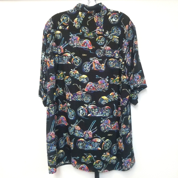 NEW Art Of Eddy Y by Reyn Spooner. Hawaiian Shirt M Motorcycle Chopper Rayon - Picture 6 of 6